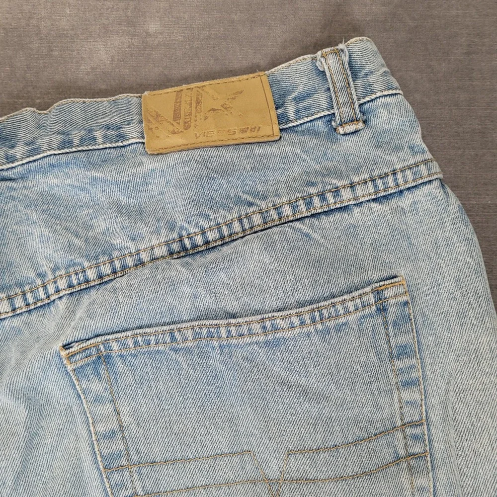 Vibes‎ Jeanetics Mens Light Wash Baggy Denim Jeans Actual Size 38x33 Y2K Skate